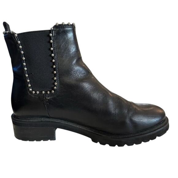 Steve Madden Women's Billiee Black Studded chunky Chelsea Boots Size 7 - Picture 1 of 12